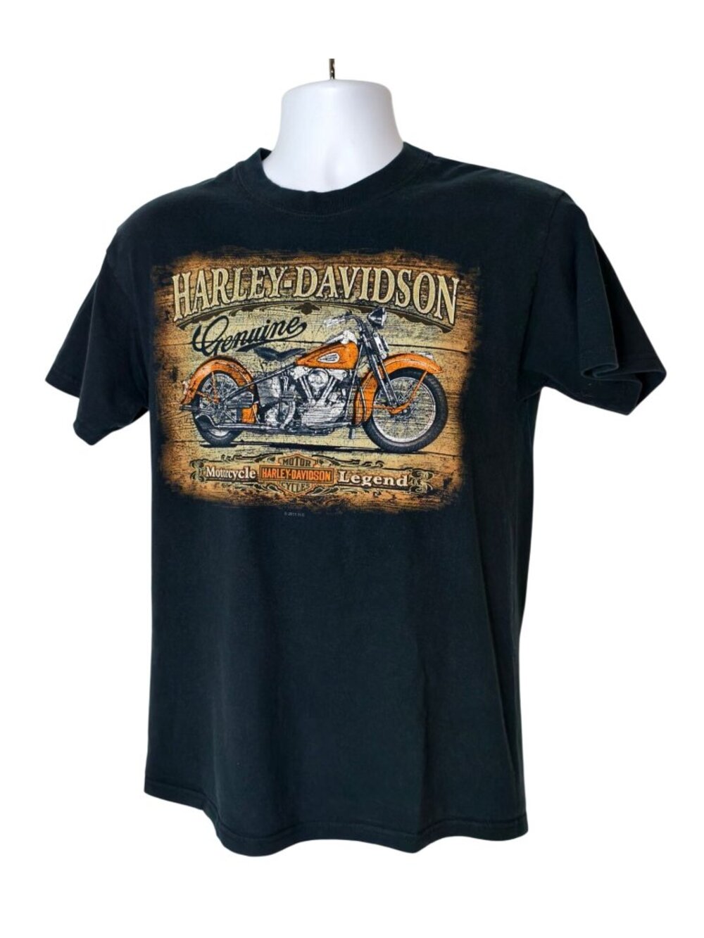 Vtg Harley-Davidson M Tee New River Jacksonville NC Genuine Motorcycle Graphic